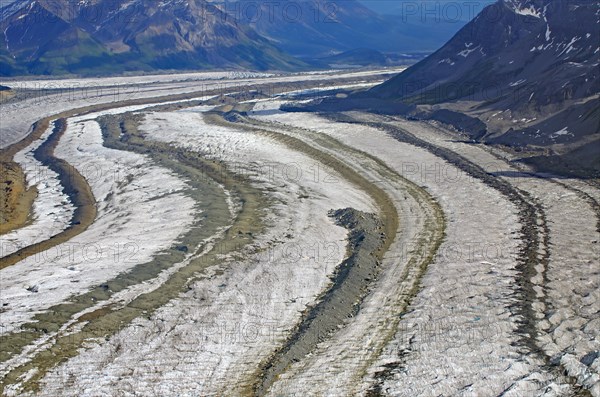 Mountains and huge glacier tongues