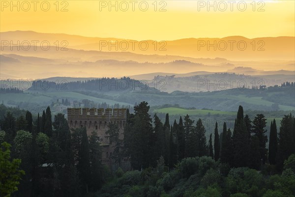 Tower of the Abbey Abbazia di Monte Oliveto Maggiore