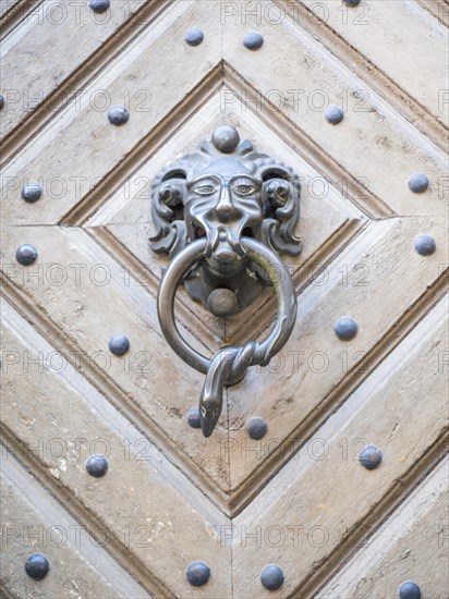 Lion's head as a door knocker