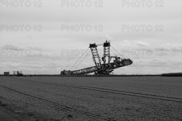 Large excavator on the edge of the Garzweiler opencast lignite mine