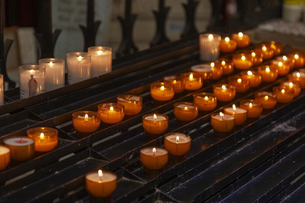 Sacrificial candles in a church