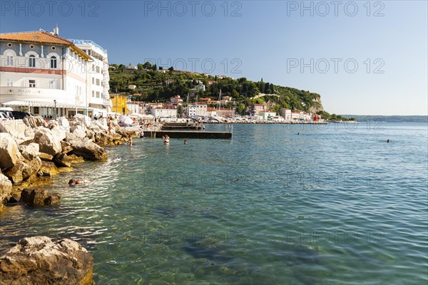 Bathers on the promenade