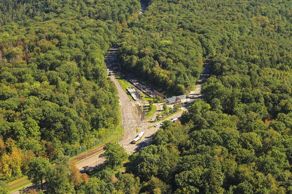 Forest with intersection of Mittlere Filderstrasse and Kirchheimer Strasse