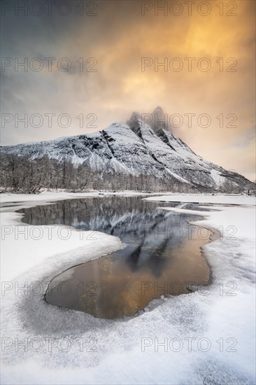 Winter landscape in front of Mount Otertinden