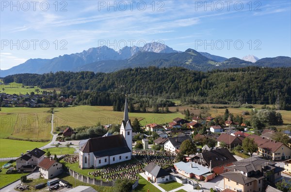 View of the village with parish church of Adnet