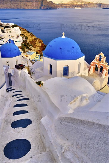 Beautiful view of Santorini island village or town