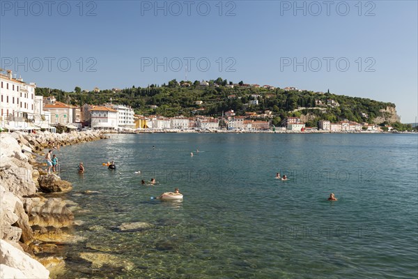 Bathers on the promenade