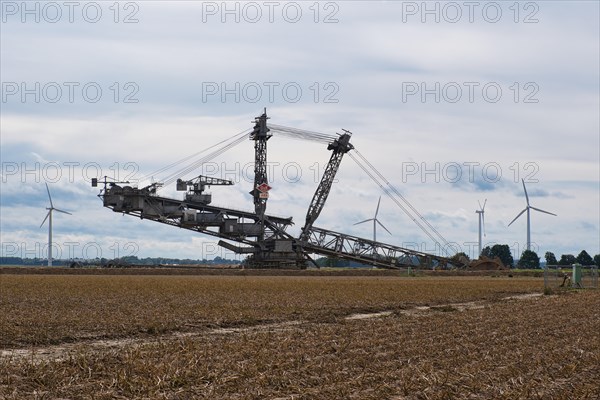 Large excavator on the edge of the Garzweiler opencast lignite mine