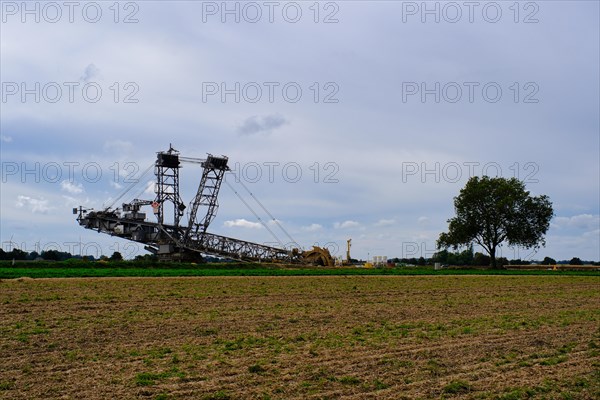 Large excavator on the edge of the Garzweiler opencast lignite mine