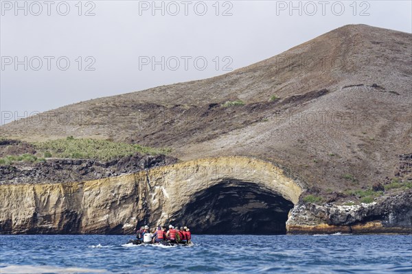 Zodiac boat trip to a cave at Punta Vicente on Isabela Island