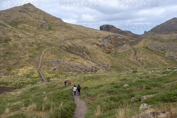 Hikers on the Ponta de Sao Lourenco Peninsula