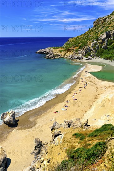 View of sandy beach of Preveli