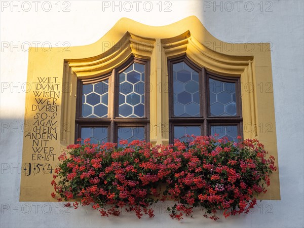 Window with floral decoration