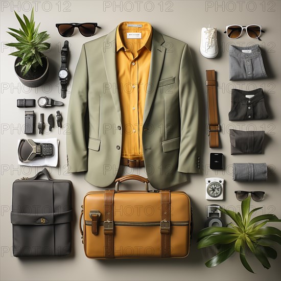 Travel preparation of a man with a suitcase