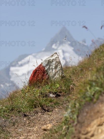 Marker stone on the Schareck mountain