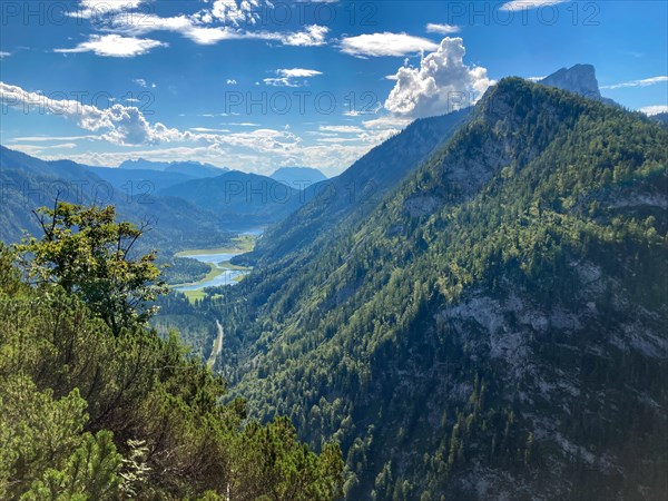 View of the lake area near Ruhpolding with Loedensee