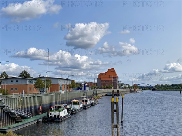 View of small harbour with boats