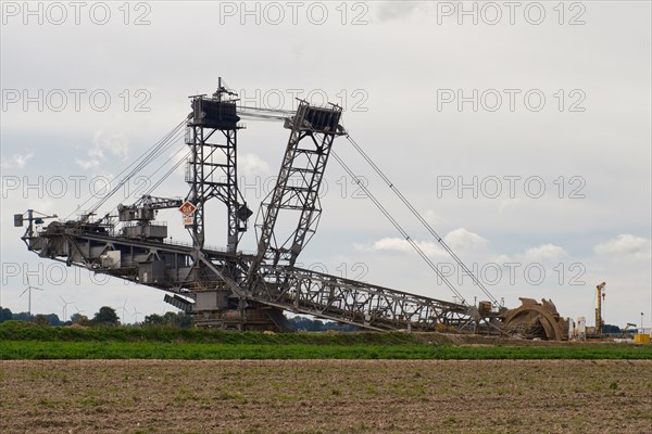 Large excavator on the edge of the Garzweiler opencast lignite mine