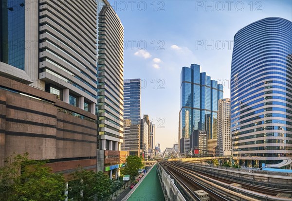 Sunny day in business downtown of Bangkok