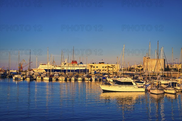 View of port area and bay in Heraklion