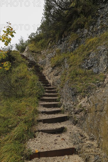 Hiking trail at the Achensee and view to the Achensee boat trip