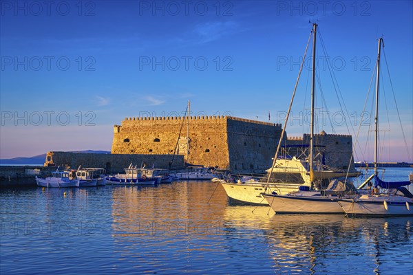 Landscape of Venetian castle or Koules fort in Heraklion