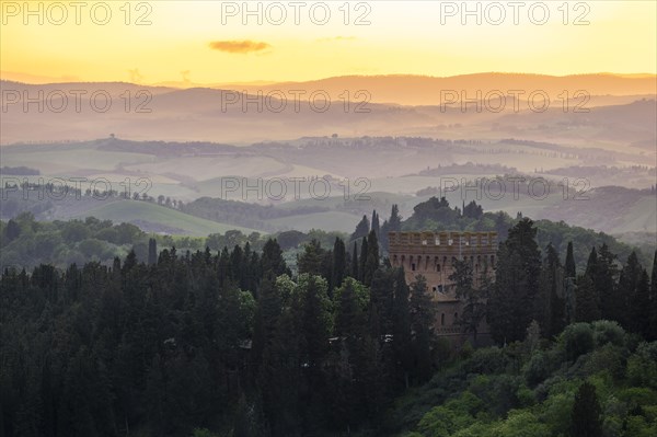 Tower of the Abbey Abbazia di Monte Oliveto Maggiore