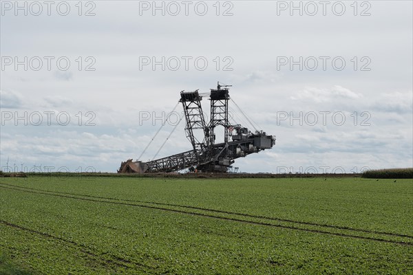 Large excavator on the edge of the Garzweiler opencast lignite mine