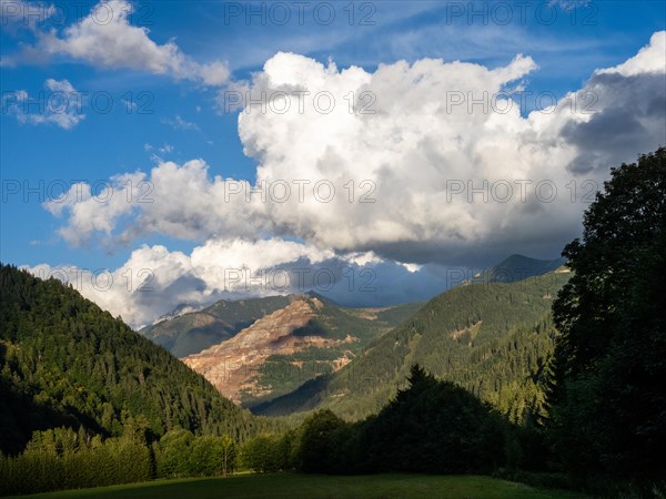 Dramatic clouds over the Eisenerzer Reichenstein and Erzberg