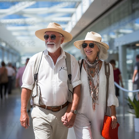 Agile seniors are at the airport to prepare for their trip