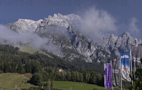 Mountain panorama of the Leoganger Steinberge in Leogang