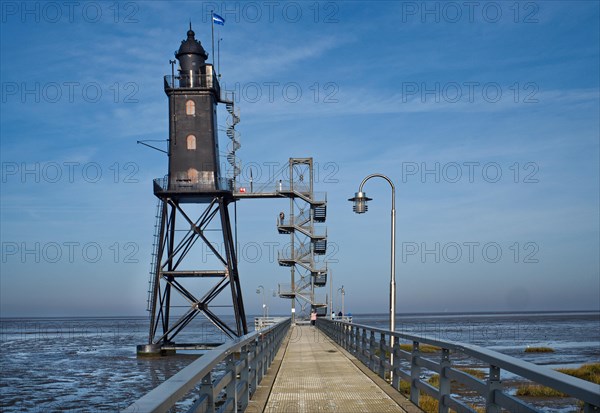 Old lighthouse at the harbour in Dorum -Neufeld