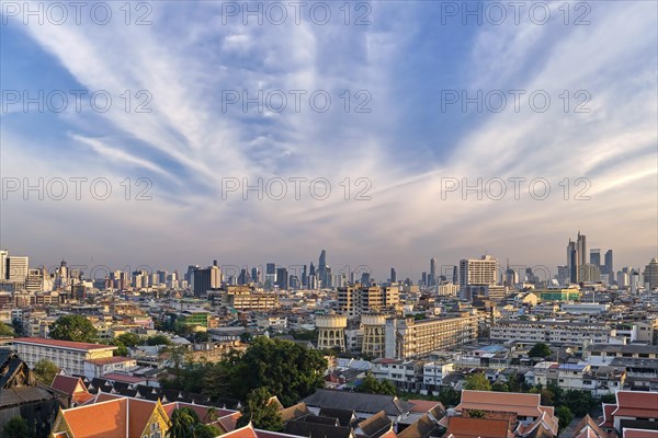 Beautiful cityscape of Bangkok city center in evening