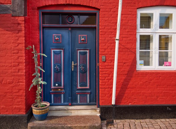Old blue front door in Ribe