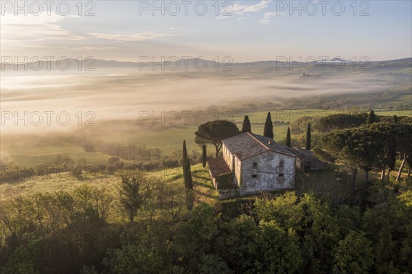 Old country estate in morning atmosphere