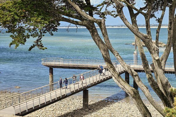 Pier in shallow sea water off Le Croisic