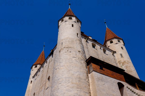 City of Thun with Castle and Clear Sky in a Sunny Day in Thun