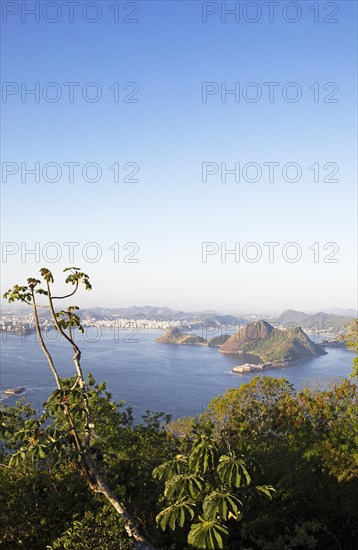 View of the Fortaleza de Santa Cruz da Barra and the island landscape in the Atlantic Ocean