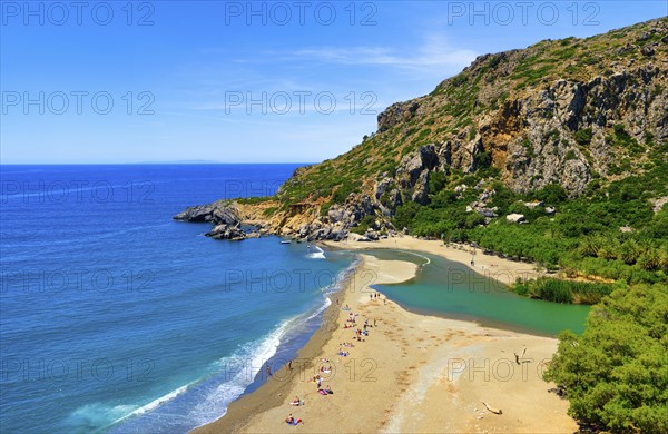 View of sandy beach of Preveli