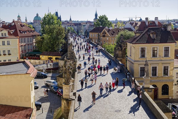 View of Charles Bridge from the Lesser Town Bridge Tower