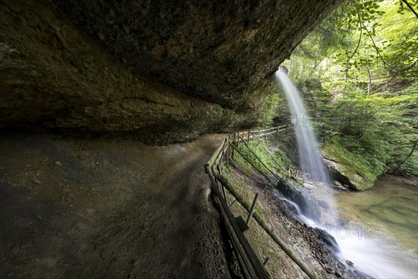 Mountain stream with waterfall a sight in Scheidegg