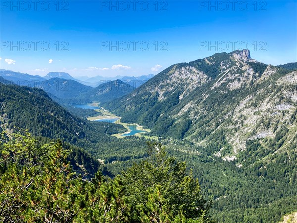 View of the lake area near Ruhpolding with Loedensee