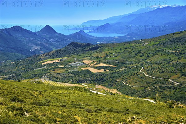 Summer day landscape of Crete island