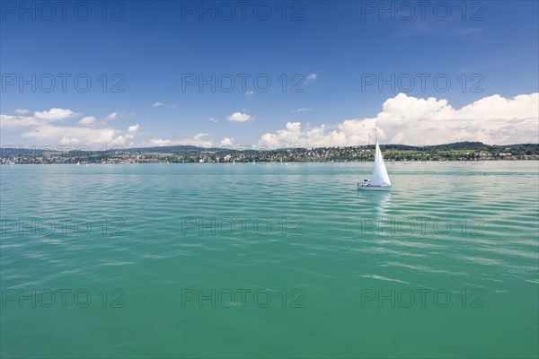 Summer day on Lake Constance with a view of Ueberlingen