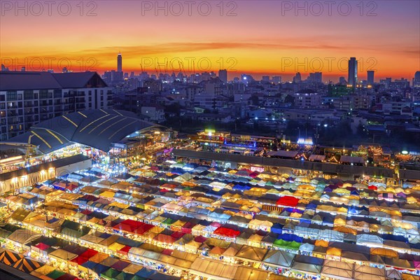 Beautiful sunset over skyline of Bangkok