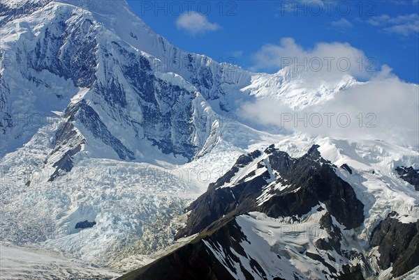 Mountains and huge glaciers