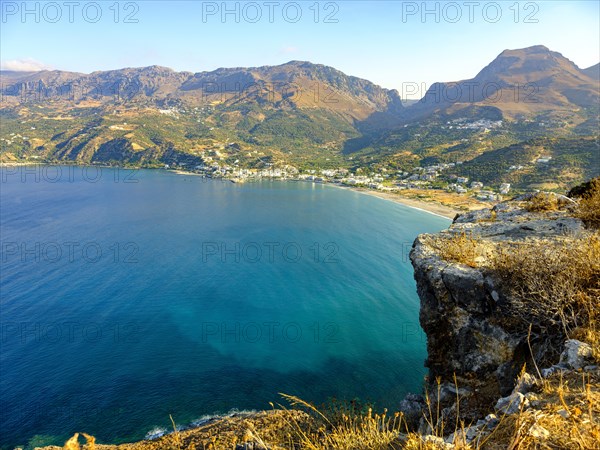 View from above the bay and beach of Plakias