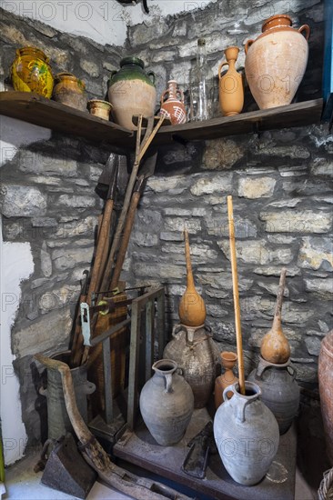 Historical olive oil production equipment