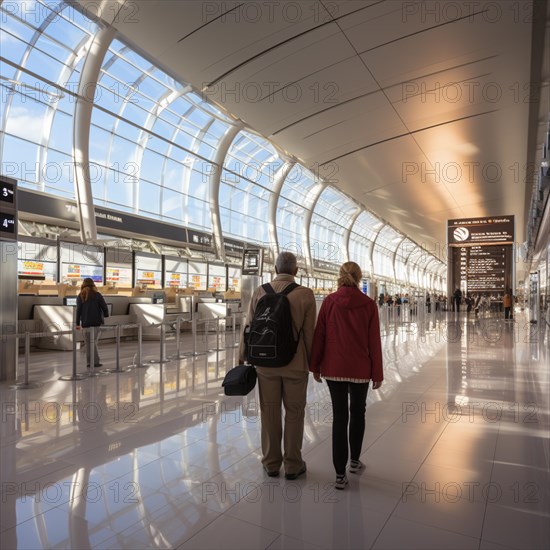 Agile seniors are at the airport to prepare for their trip