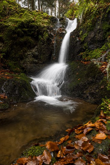 Waterfall in autumn forest